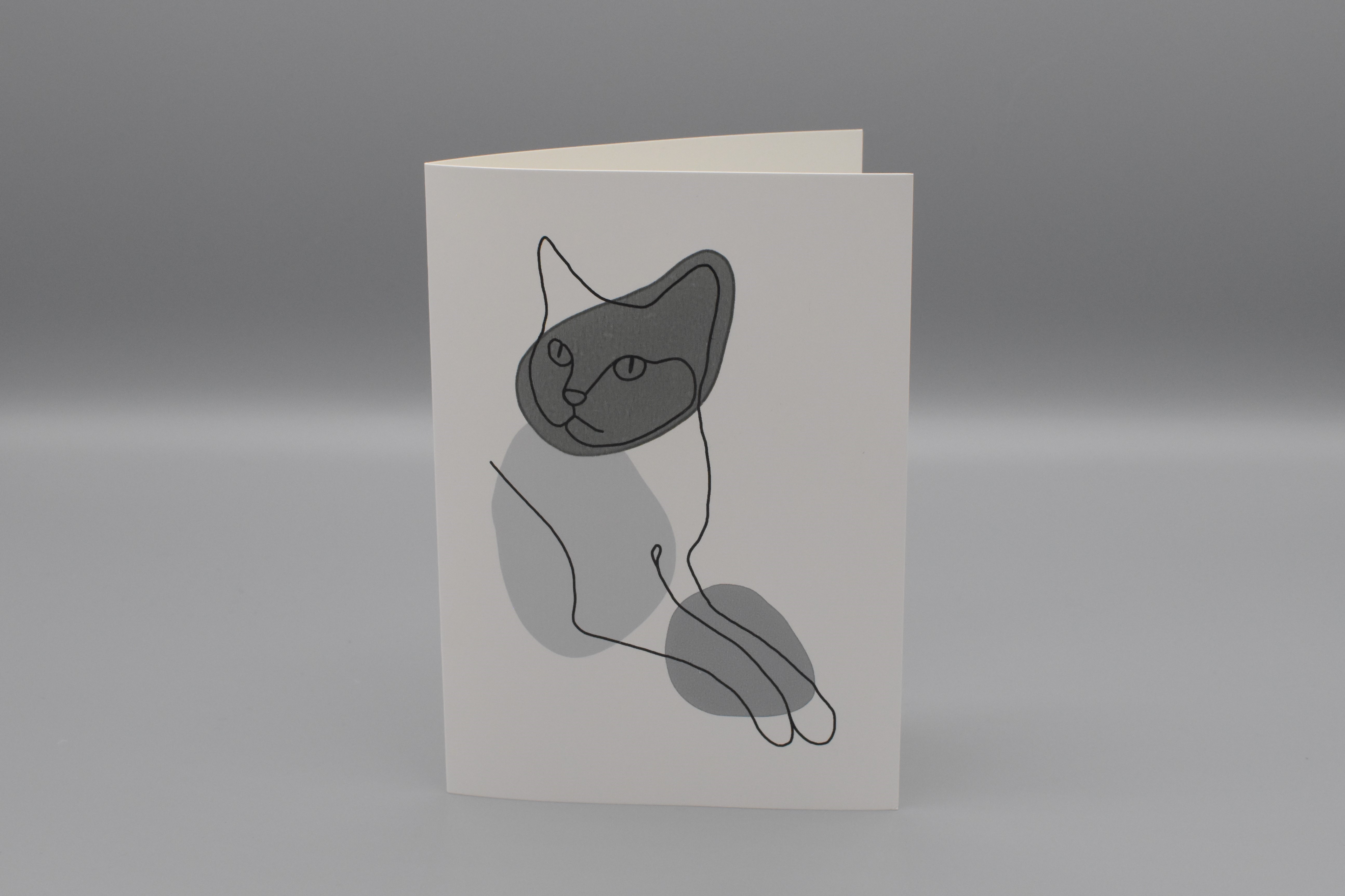 One Line Art Tierzeichnung personalisiert - Grußkarte